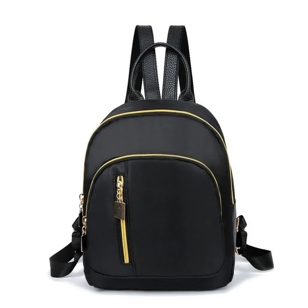 Hot Women\'s Fashion Girl School Bag Small Multi-zipper Backpack New Cute Backpack Satchel Rucksack Travel Shoulder Bag Black