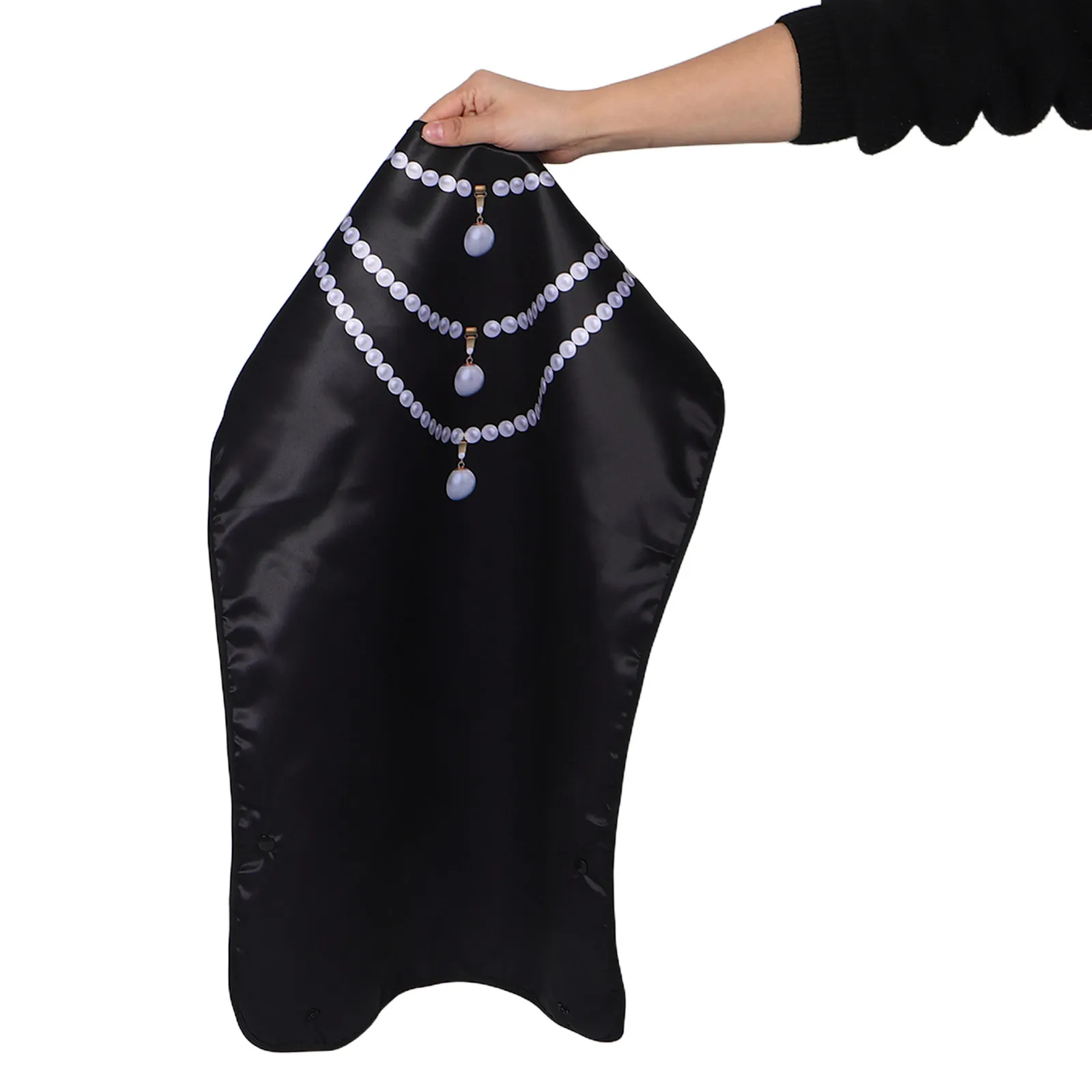 Waterproof Adult Bib for Elderly Women Reusable Large Coverage Clothing Protector Elegant Pearl Pattern Dining Bib for Seniors