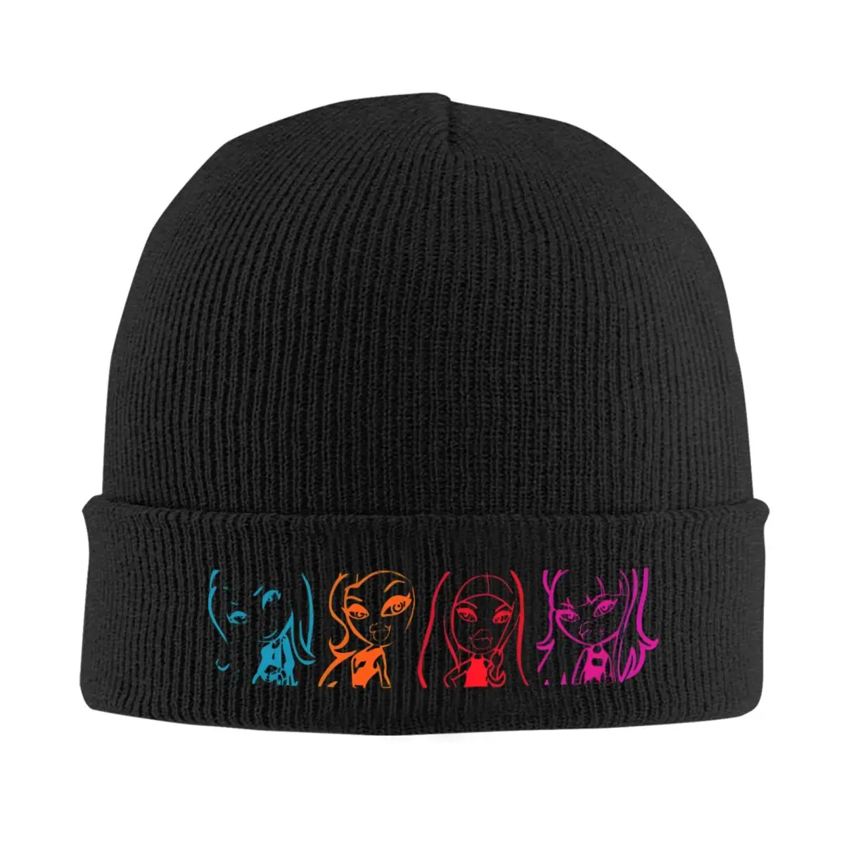 Bratz Squad Beanie Hats Trendy Caps Unisex Adult Hippie Knit Hat Spring Custom Elastic Beanie Hats