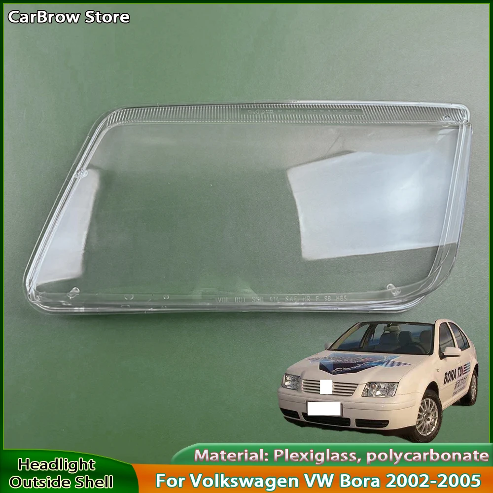 

Left and Right Headlights Shell Lens Plexiglass For Volkswagen VW Bora 2002 to 2005 Headlamps Cover Transparent Lampshade Case