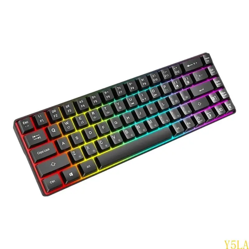 

Y5la светодиодные отзывы механическая клавиатура 68keys проволочная клавиатура для офиса и игр