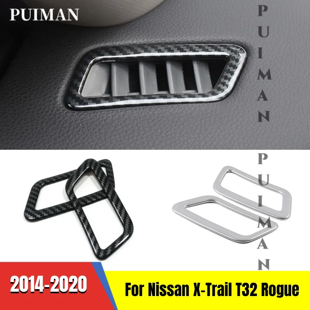 

ABS Chrome Car Dashboard Air Vent Trim Cover Bezel Interior Garnish Front Insert Frame For Nissan Rogue X-Trail XTrail T32 2014+