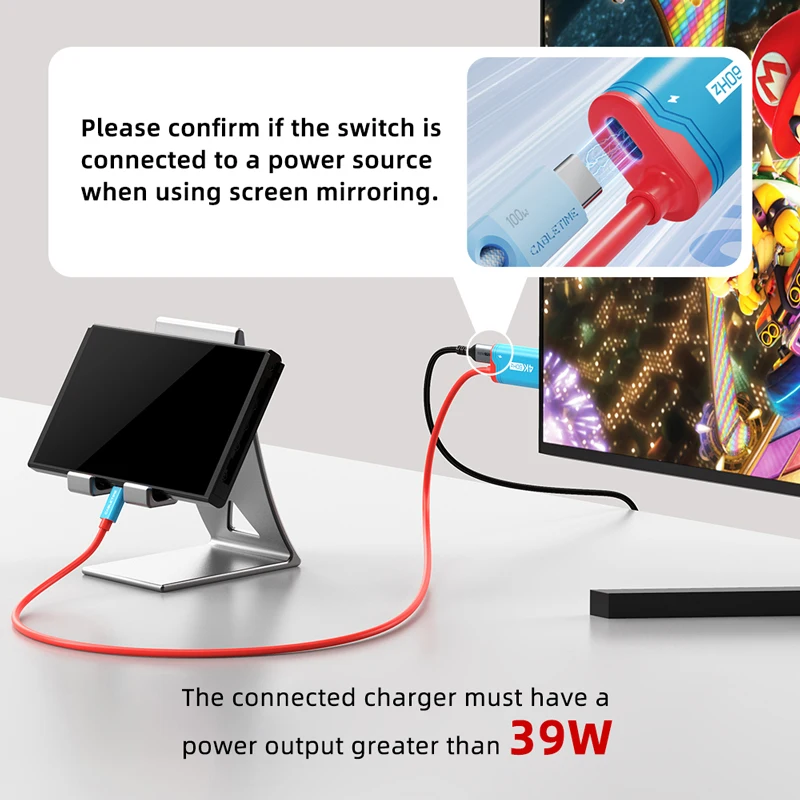 CABLETIME Switch 2 Kabel HDMI USB C do HDMI Adapter 4K 60Hz HDR PD 100W do Nintendo Switch 1 Switch 2 OLED PS4/5 Laptopów — zdjęcie produktu 6