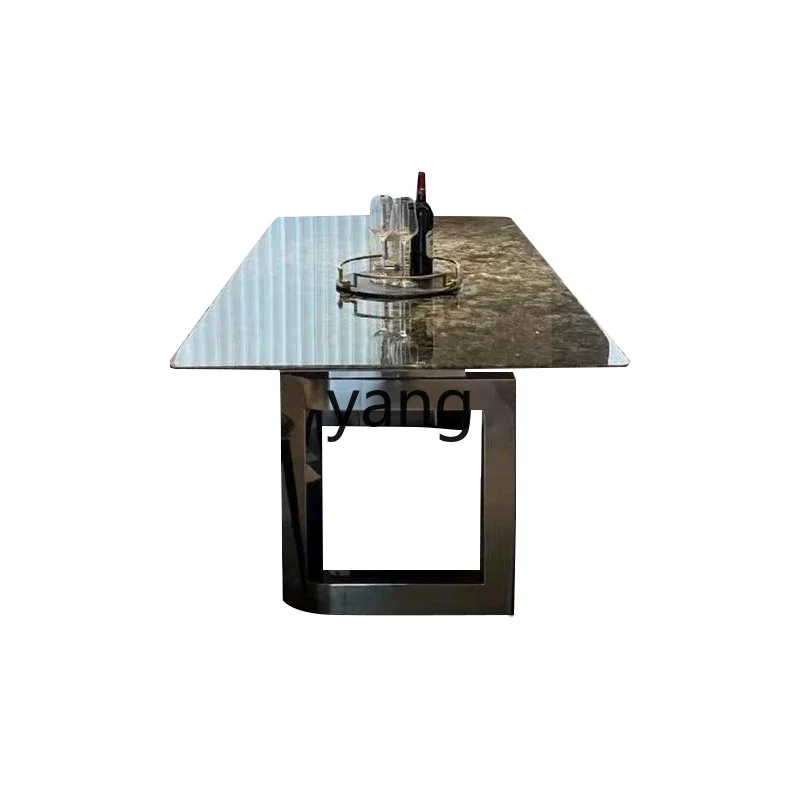 

LH light luxury marble dining table and chair combination modern simple small apartment eating rectangular table household