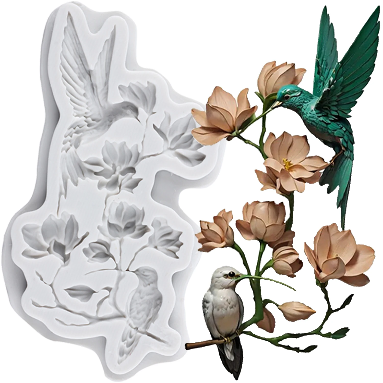 Hummingbird Silicone Molds Chrysanthemum Flower Fondant Cake Decorating Tools Cupcake Topper Candy Craft Gum Paste Polymer Clay