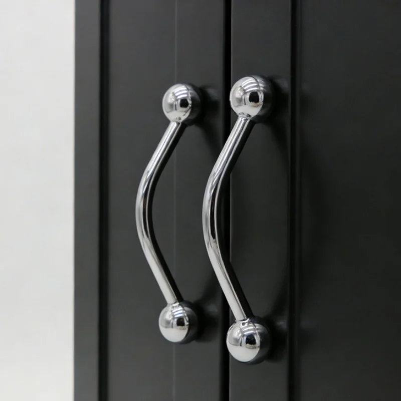 Antique Cabinet Pulls Chromed Furniture Handles Wardrobe Closet Door Pulls France Kitchen Cabinet Storage Handles Drawer Knobs
