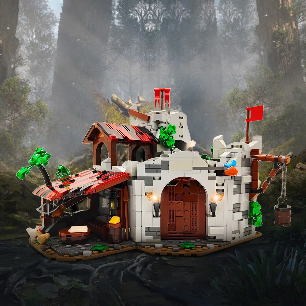 MOC Wolfpacked Dens château blocs de construction modèle château médiéval européen Architecture briques bricolage assemblage jouets enfants bricolage cadeaux