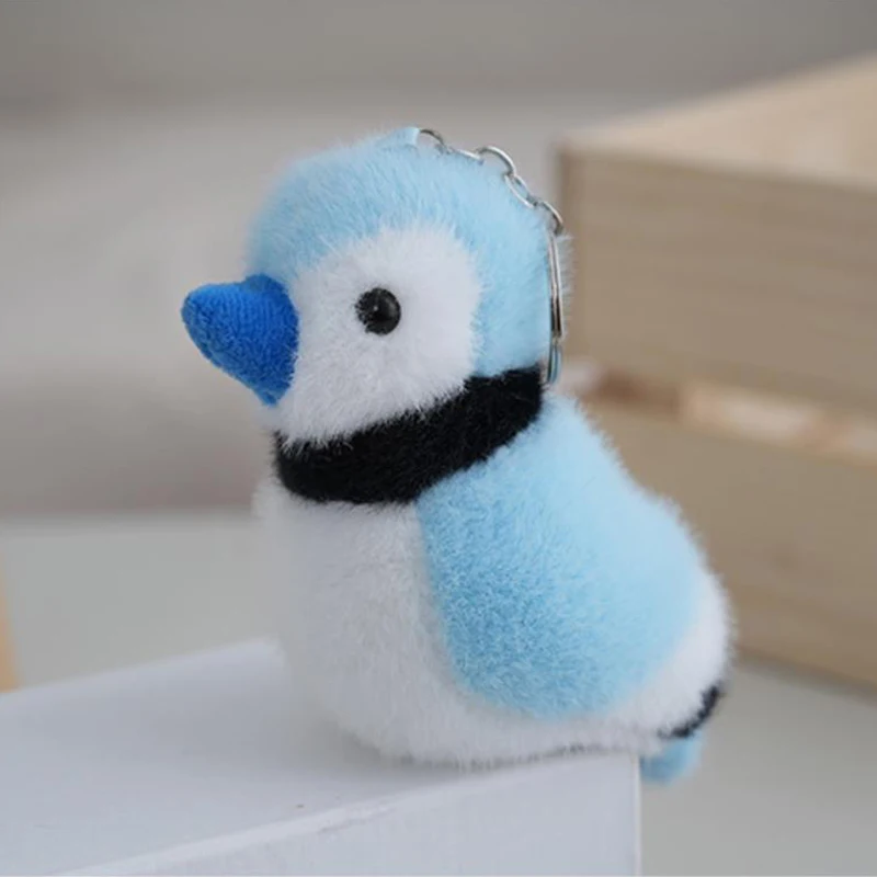 1PC Cute Simulation Parrot Toucan Plush Doll Toy Key Chain Pendant Backpack Hangings Ornaments Gifts