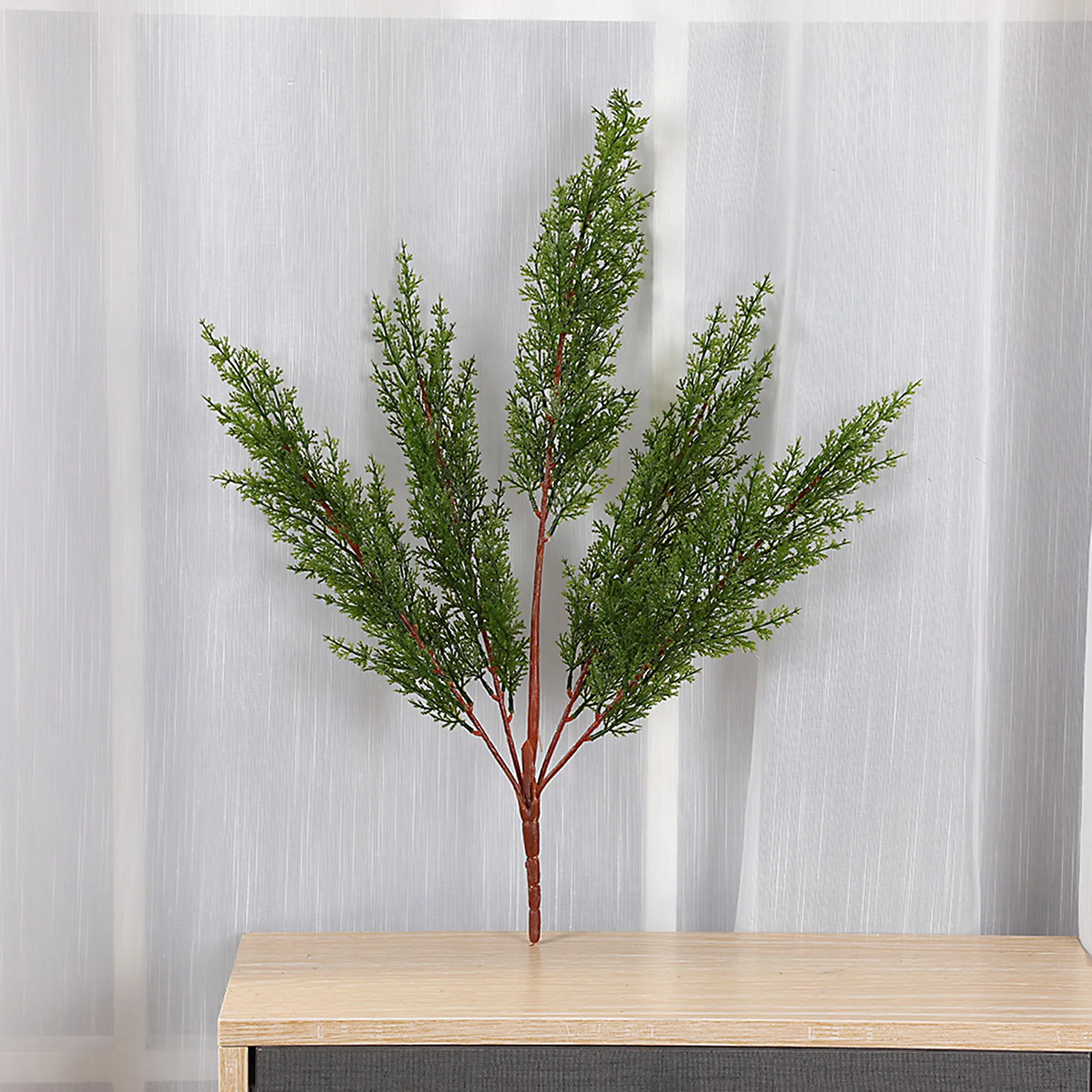 Simulation Cypress Branches Plastic Artificial Blade Leaves Cuttings Festival Desktop Ornaments Christmas Party DIY Decoration