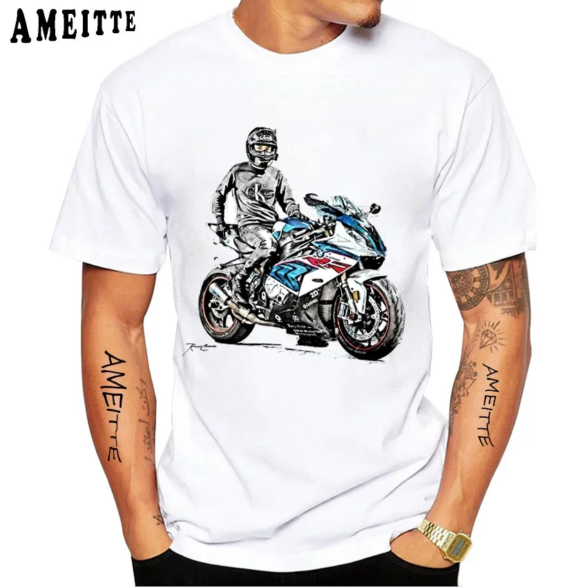 Legend Motorcycle S1000 RR Riding T-Shirt Summer Men Clothing Short Sleeve Moto Sport Boy Streetwear Tops White Tees