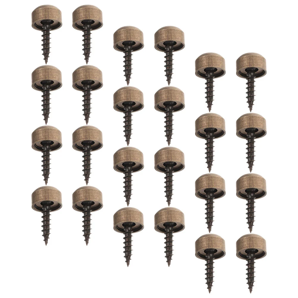 

24 Pcs with Cover Self-tapping Screw Cap Plug Pocket Hole Jig Copper Screws Caps