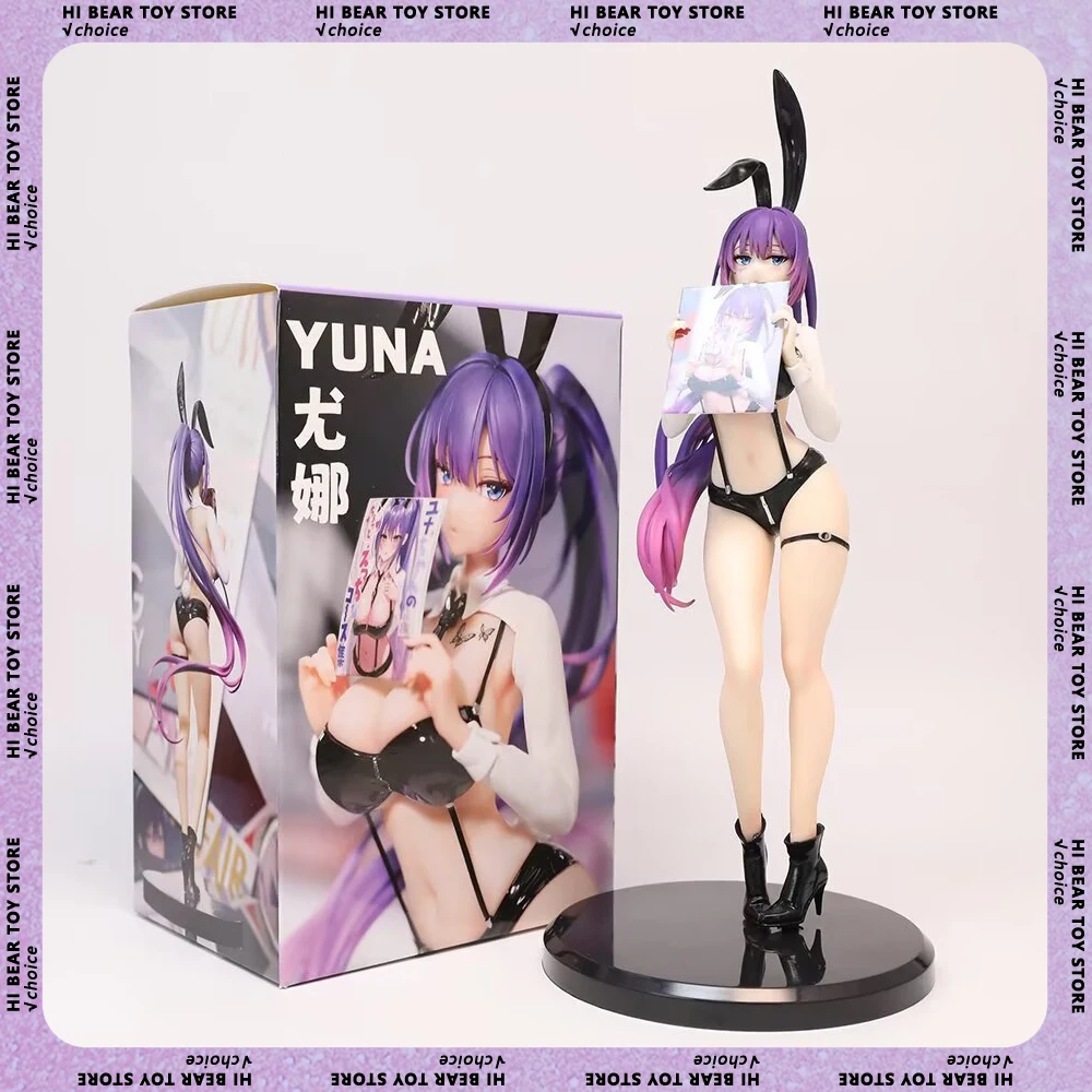 

25cm Office Yuna Figure Sexy Girl Anime Figurine Pvc Bunny Girl Statue Model Doll Room Ornament Collection Toys Christmas Gifts