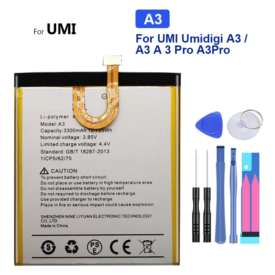 Batterie pour UMIDIGI F1 Play F2 A9 A7 A5 A3 A1 Pro Z2 Z Touch One Max One Pro Power 3 S2 Pro Lite S2Lite S3 Pro