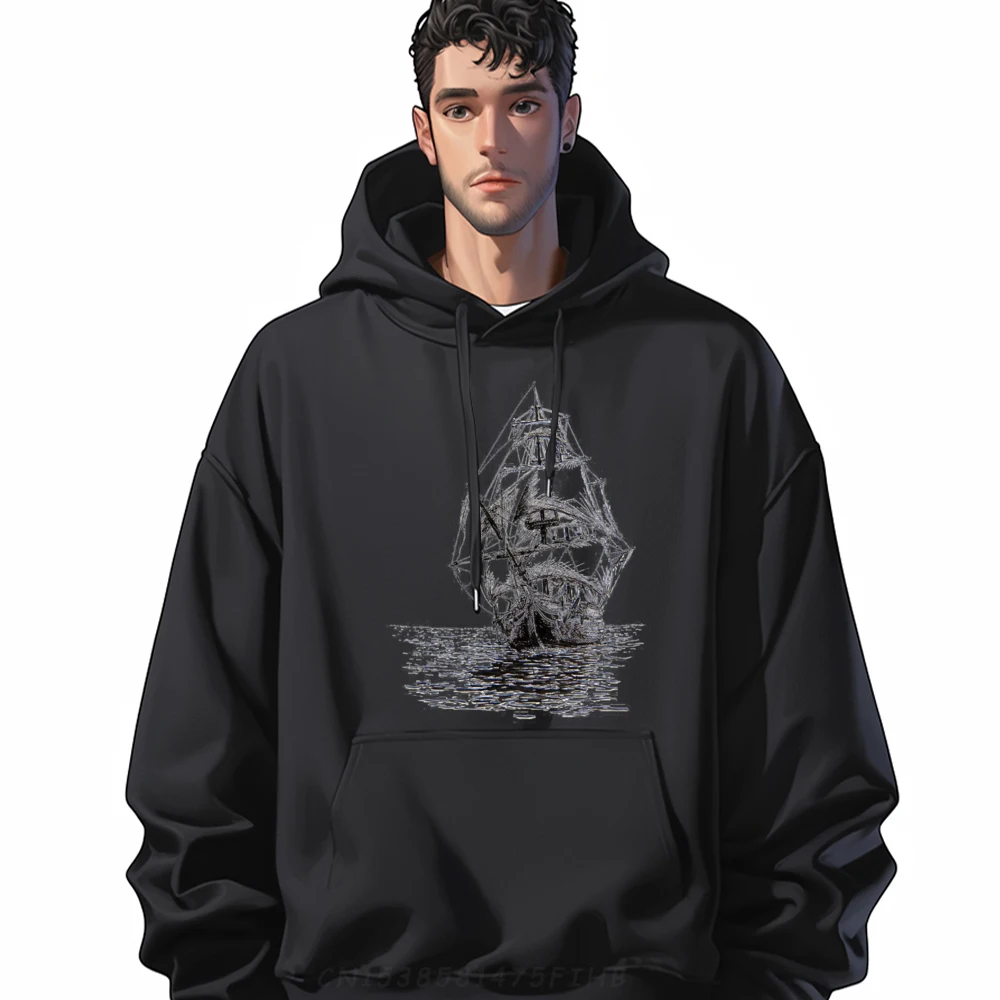 

Pirate Ship Vintage Men Nautical Boat Tee Camisetas Classic And Versatile High Quality Men's Sweater