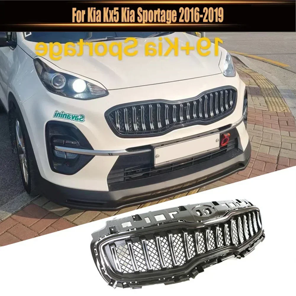 

Top Quality Auto Front Grille Racing Grill Cover Radiator Grille Bumper Grills Mask Trims For Kia Kx5 Kia Sportage 2016-2019