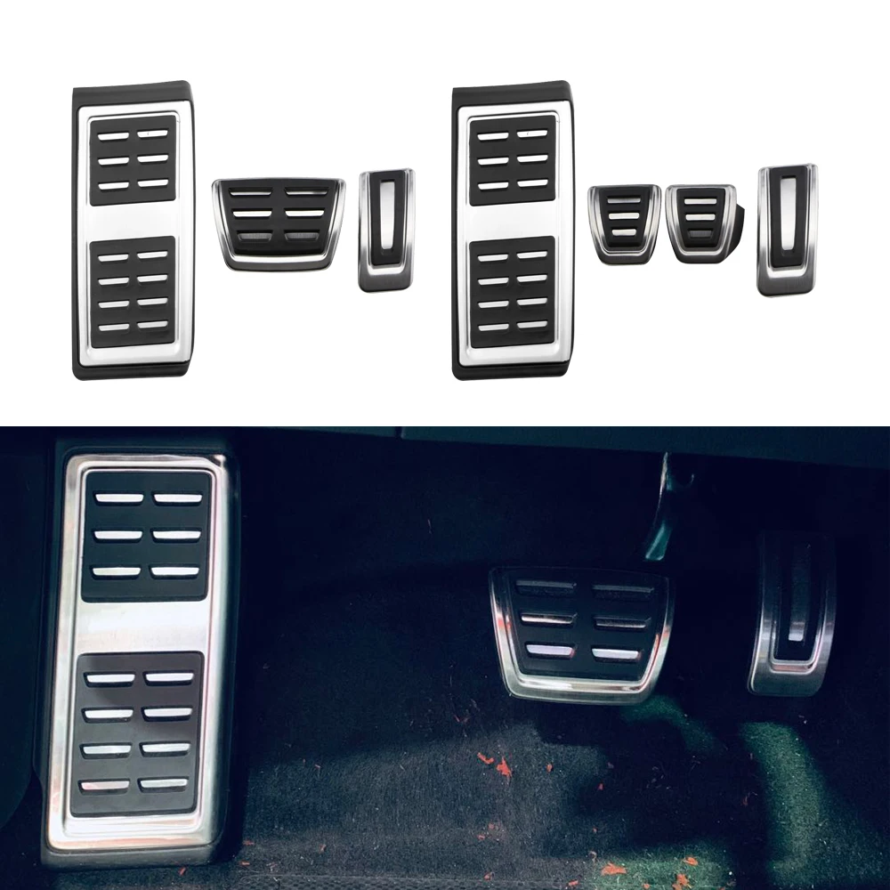 LHD Car Pedals for Volkswagen VW Polo 2017 - 2022 Stainless Steel Auto Gas Brake Pedal Protection Pads Cover