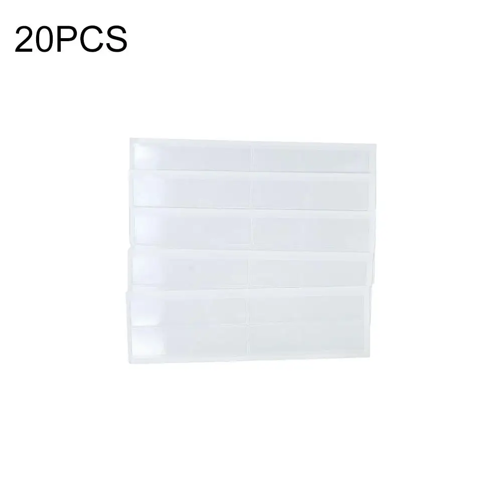 20pcs Plastic Tag Pockets Clear Self-Adhesive Label Holders Small Transparent Index Card Pockets