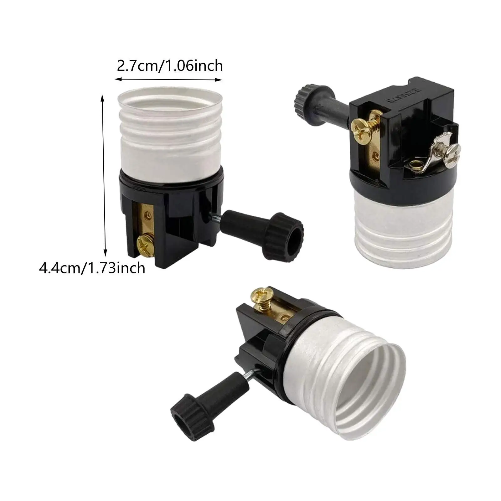 3x E26 Lamp Socket Replacement Lamp Holder,Lamp Parts,Repair Parts Sturdy Turn