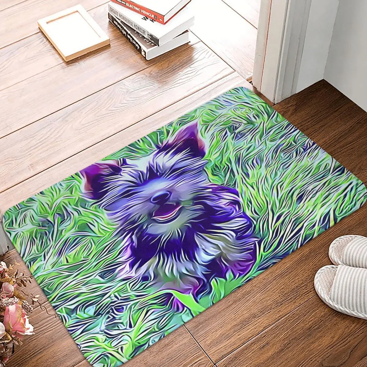 Yorkshire Terrier Non-slip Doormat Bath Mat Black Floor Carpet Entrance Door Rug Home Decorative