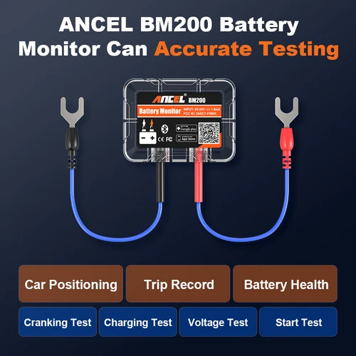 Imagen 2 del producto ANCEL BM200 Monitor de batería inalámbrico Bluetooth 12V batería de coche monitoreo de salud probador de batería soporte máximo 4 Monitor de coche