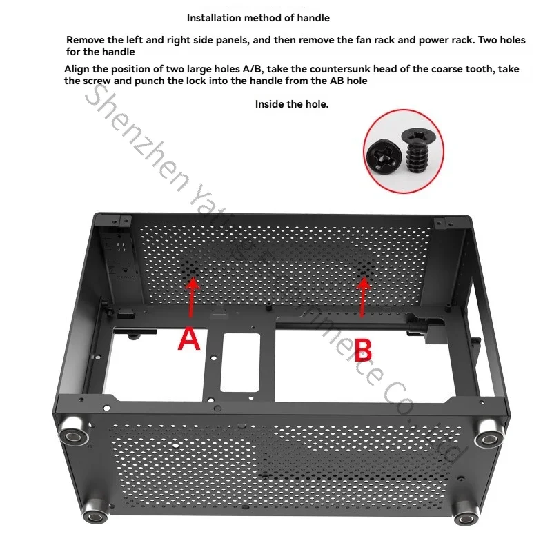

A4 Black Side See-through with Portable C Port Thickened Aluminum Cover Mesh Aluminum Side Panel GU7ITX Small Aluminum Chassis