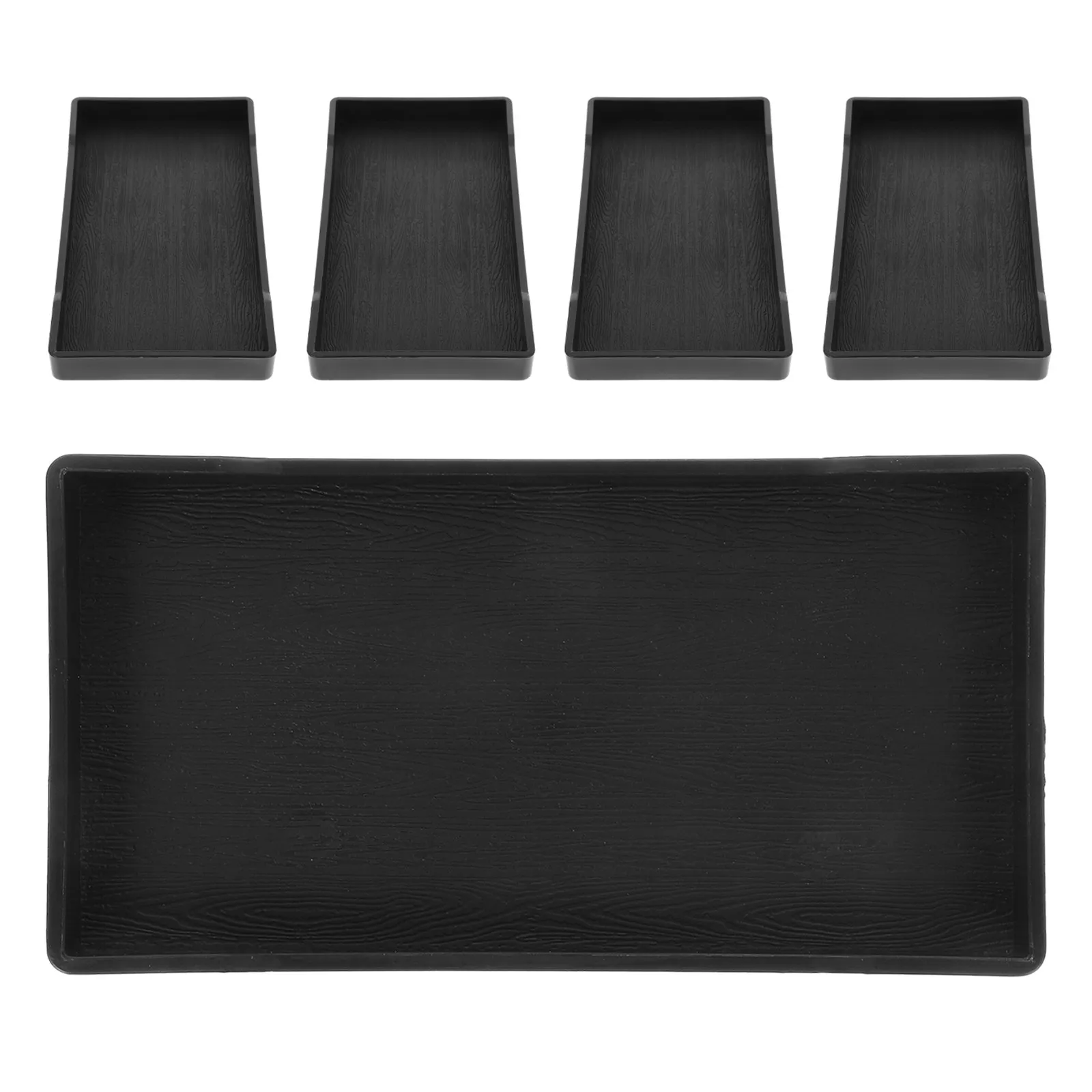 5Pcs Thickened Rectangle Vanity Tray Bathroom Counter Organizer Shatterproof Small Decorative 8x4 Wood Pattern Sink - view 3