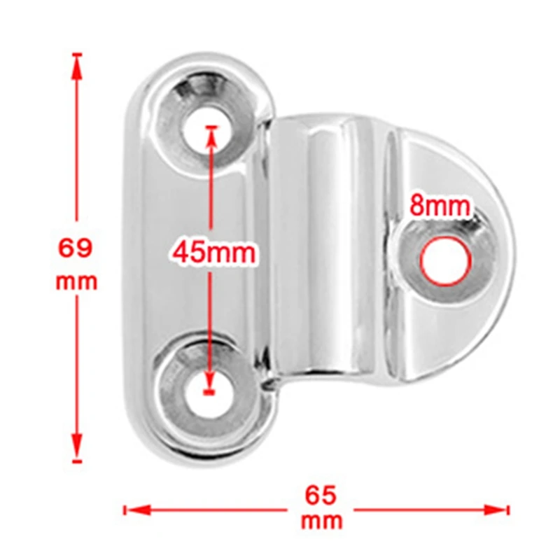 Marine Grade 316 Stainless Steel Boat Folding Pad Eye Lashing D Ring Tie Down Cleat For Yacht Motorboat For 30Mm Rope