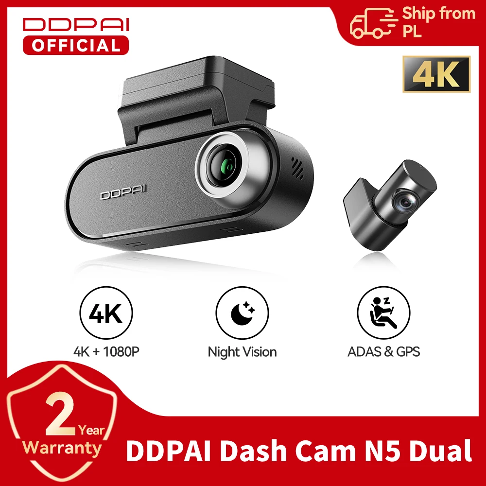 Image of DDPAI N5 Dual Dash Cam Vorne und Hinten 4K Ultra HD Auto DVR AI Basis Radar NightVIS ADAS GPS Auto Aufnahme Dash Kamera