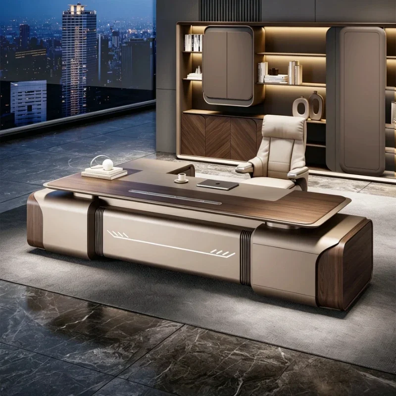 Office Desks And Workstations Computer Table File Cabinet Furniture Light Luxury Simple Desk Modern Advanced Inductive Computer