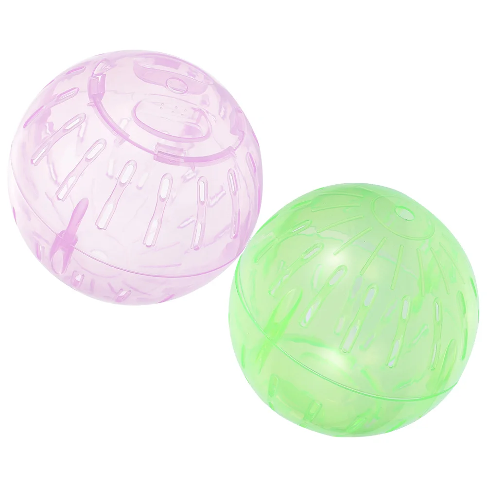 

2 Pcs Hamster Running Ball Toy Small Pet Balls Dwarf Mouse Animals Toys UFO Plastic Clear Exercise Baby Tots