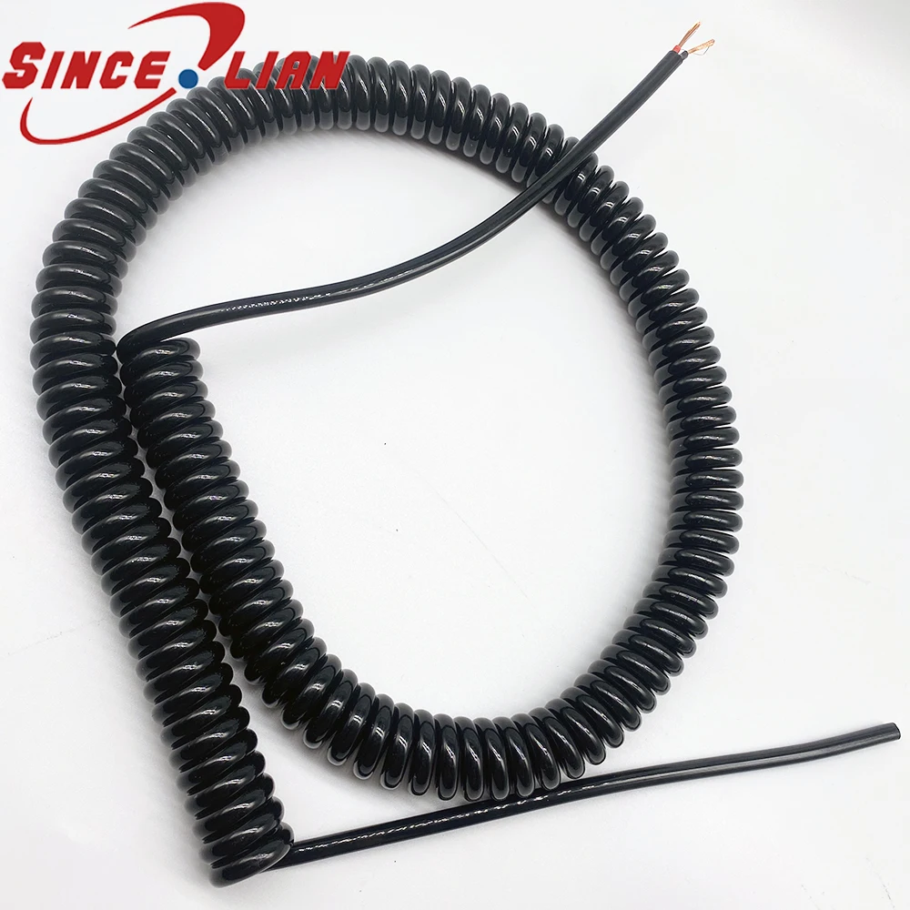 18awg Power Spiral Cord Cable PU Retractable Cord 2 core Custom Multi-core Spring Truck Spring Wire Customization Length