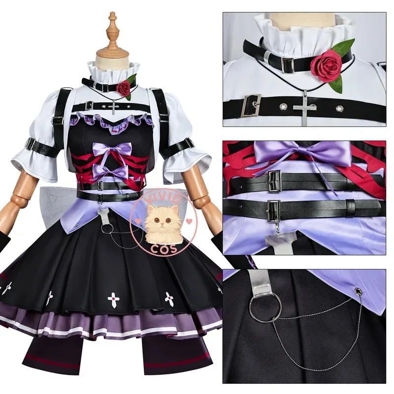 

Identity Game V Gardener Cosplay Role Play Costume Emma Woods Anime Cute Lolita Dress Wig Set A;2,C'4,H.