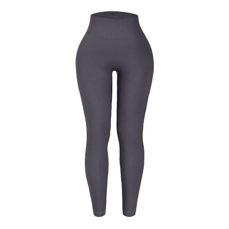 Ribbed High Waist Yoga Leggings Seamless Knit Tights High Elastic Muliticolor Gym Workout Pilates Sexy Hip Lift Fitness Pants