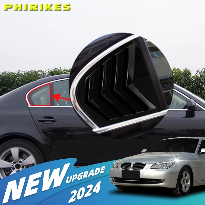 

For BMW 5 Series E60 Car Rear Window Shutter Cover Trim Window Louver Side Vent Trim 2004-2010 Auto Gloss Black Accessories