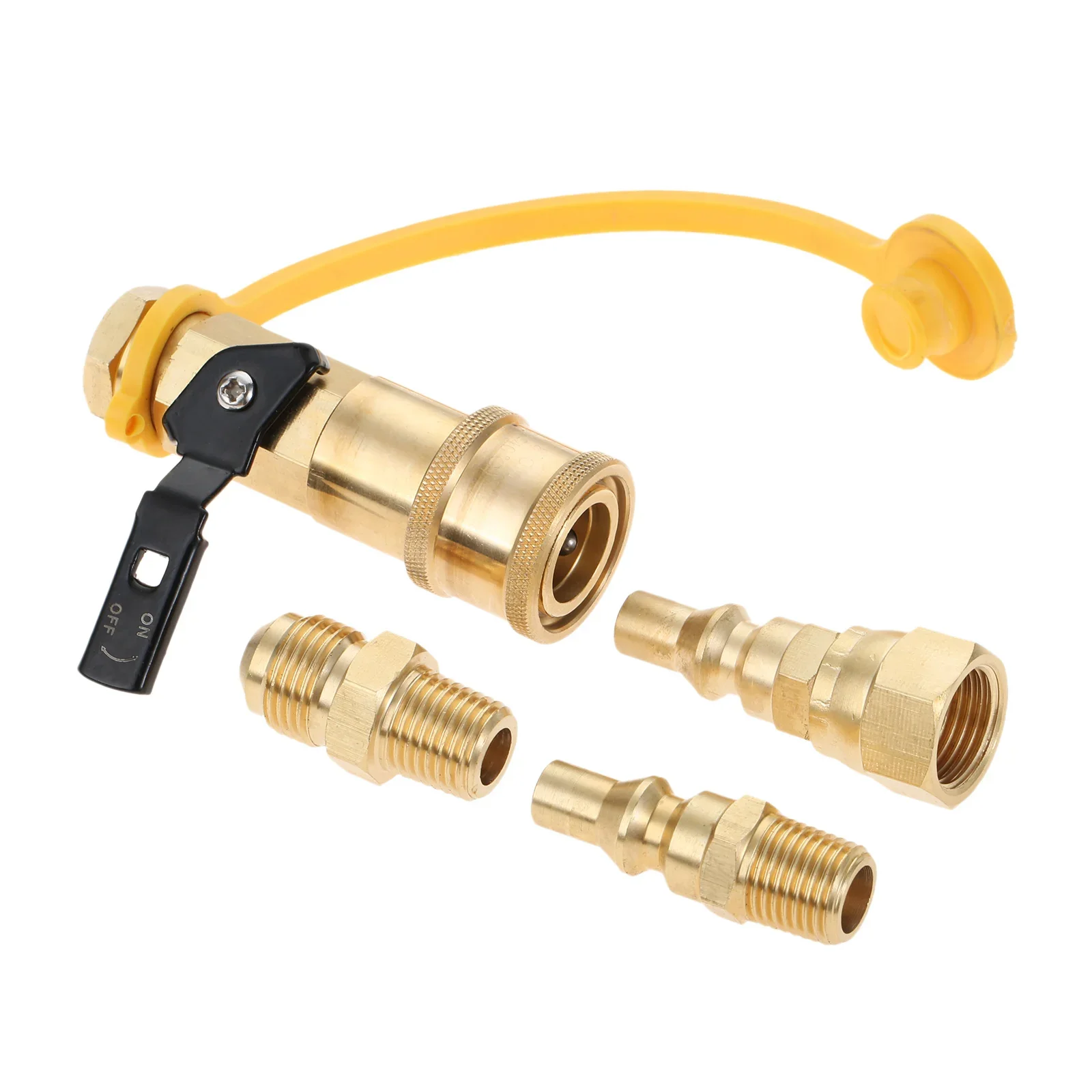 1/4 Propane Quick Connect Adapter Kit Convert Gas BBQ Grill Appliance Heater with 3/8 Male Flare Fitting to Pressure Regulator