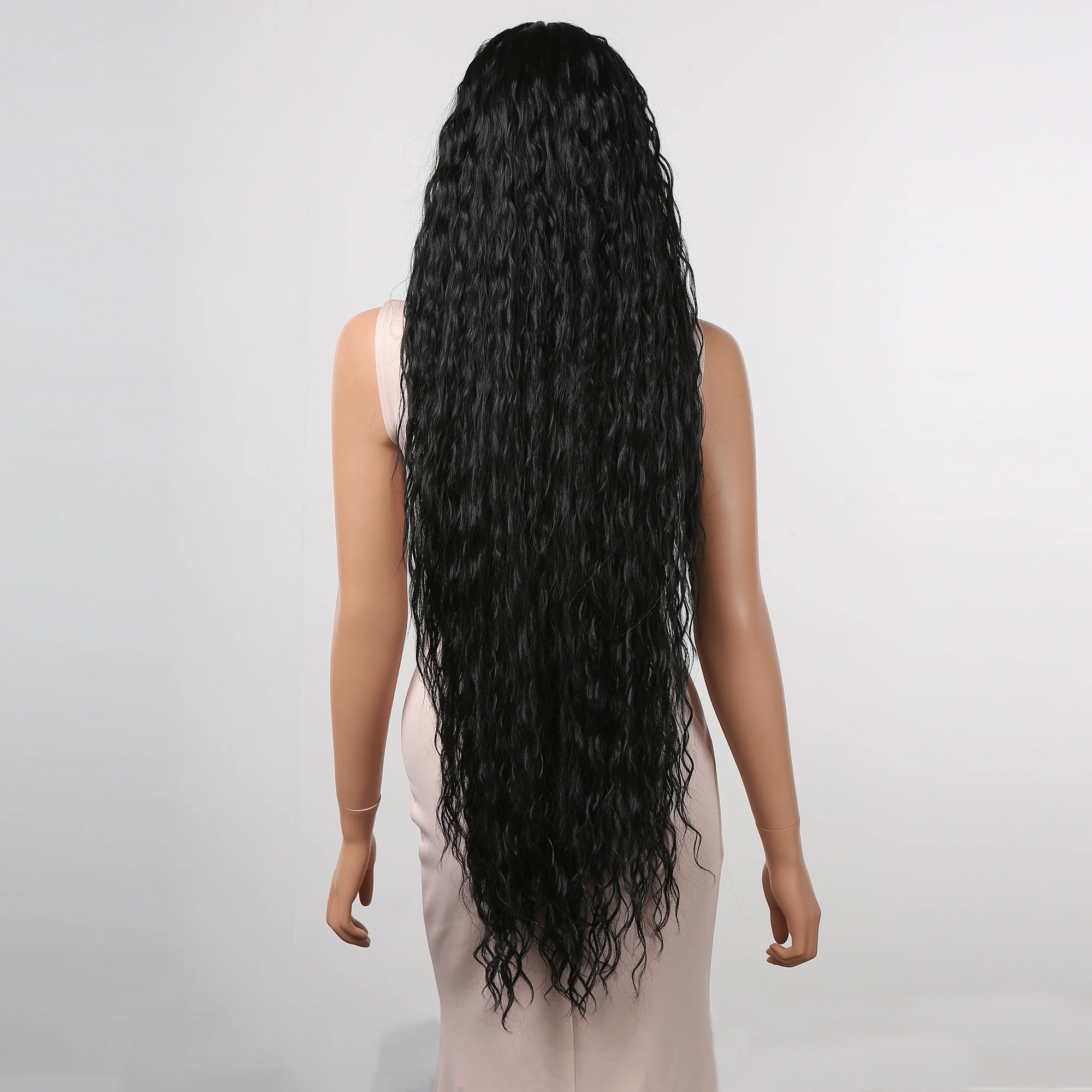 HAIRCUBE-pelucas sintéticas largas y rizadas para Mujeres Afro, pelo ondulado profundo 13x4x1, pelucas pequeñas de encaje, Cosplay diario, resistente al calor