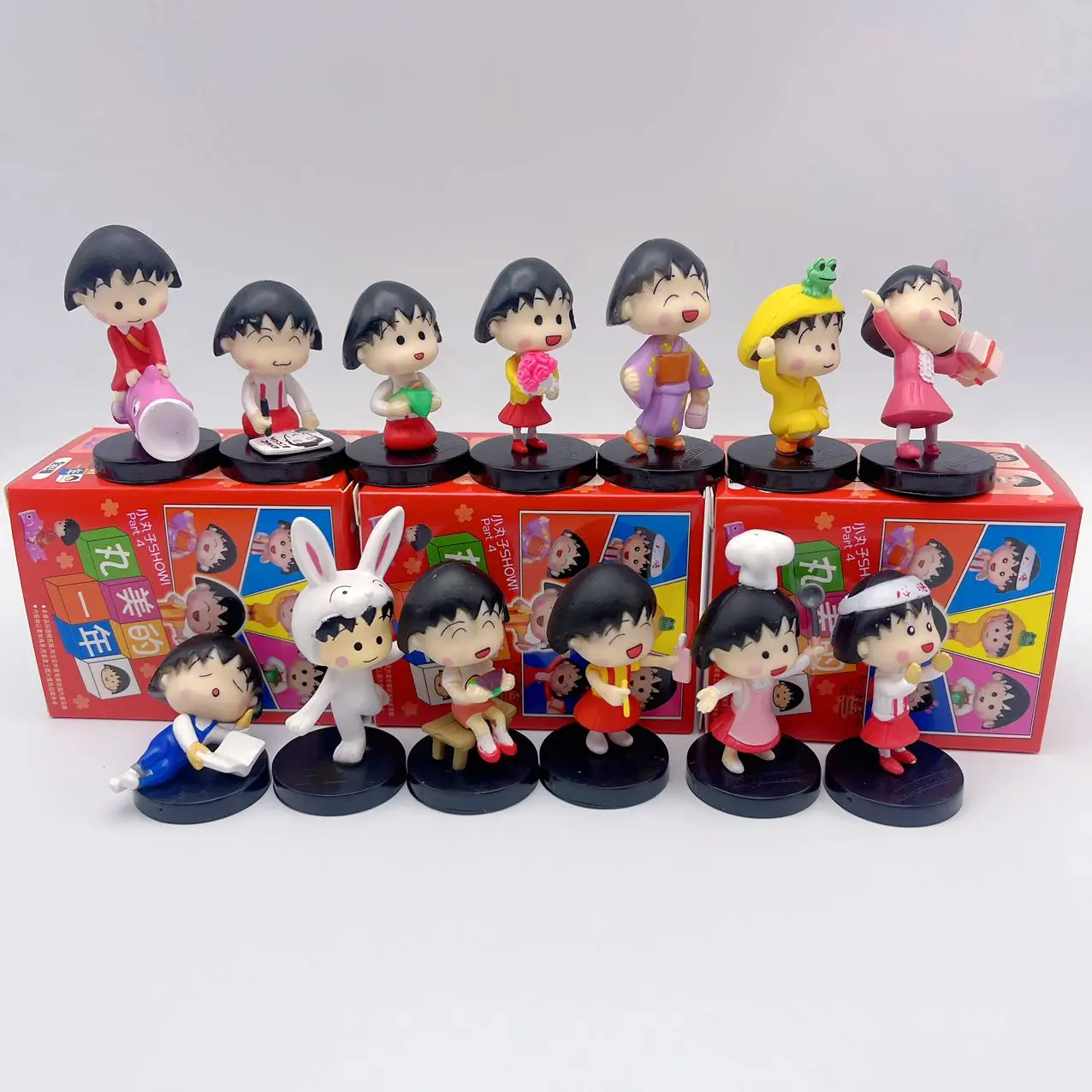 Figurines d'action en PVC de la série Anime Chibi Maruko Chan, années parfaites, poupées modèles de dessin animé, cadeaux pour étudiants, mini jouets Kawaii, ornements