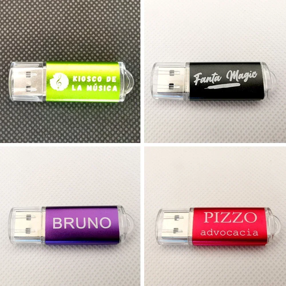 50 teile/los kostenlos benutzer definierte Logo Metall Pen drive 2GB 1GB Geschäfts geschenke USB 2,0 Flash-Laufwerk 128MB 512MB 4GB Memory Stick Werbung