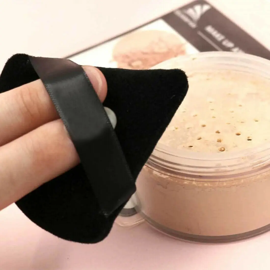 5Pcs Triangle Velvet Powder Puff Pizza Flours Mini Face Makeup sponge Cosmetics Washable Lightweight  Makeup Puff Tools