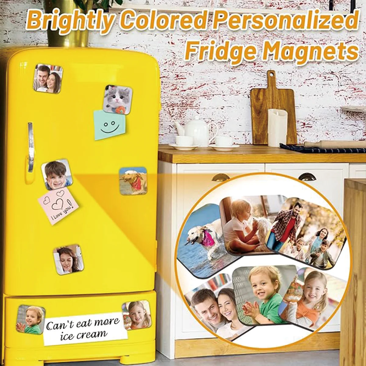1/3/5pc circular Custom Fridge Refrigerator Magnet Custom Picture Fridge Sticker magnetic photo fridge decorations