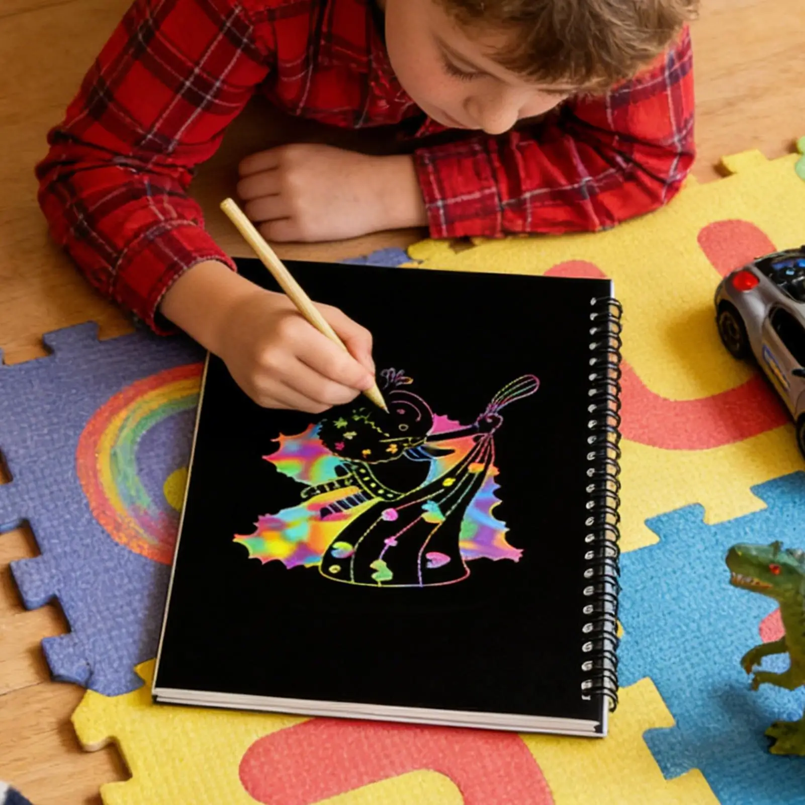 Scratch Paper For Kids Coloring Drawing Book Scratch Craft Paper Note Books For Kids Boys Student Classroom Home Travel Airplane