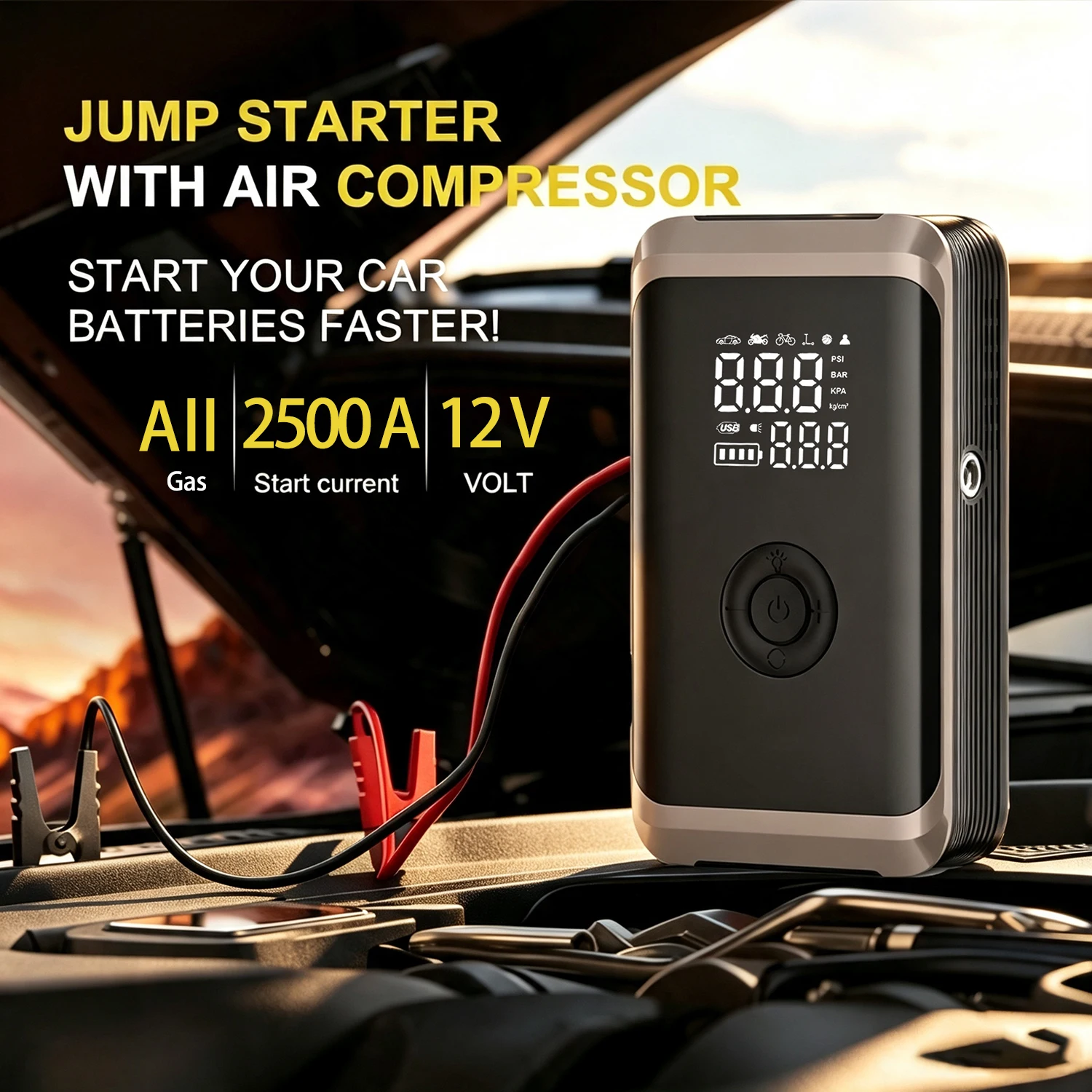 4-IN-1 Car Jump Starter with A - Jump Starter With Air Compressor recension och pris