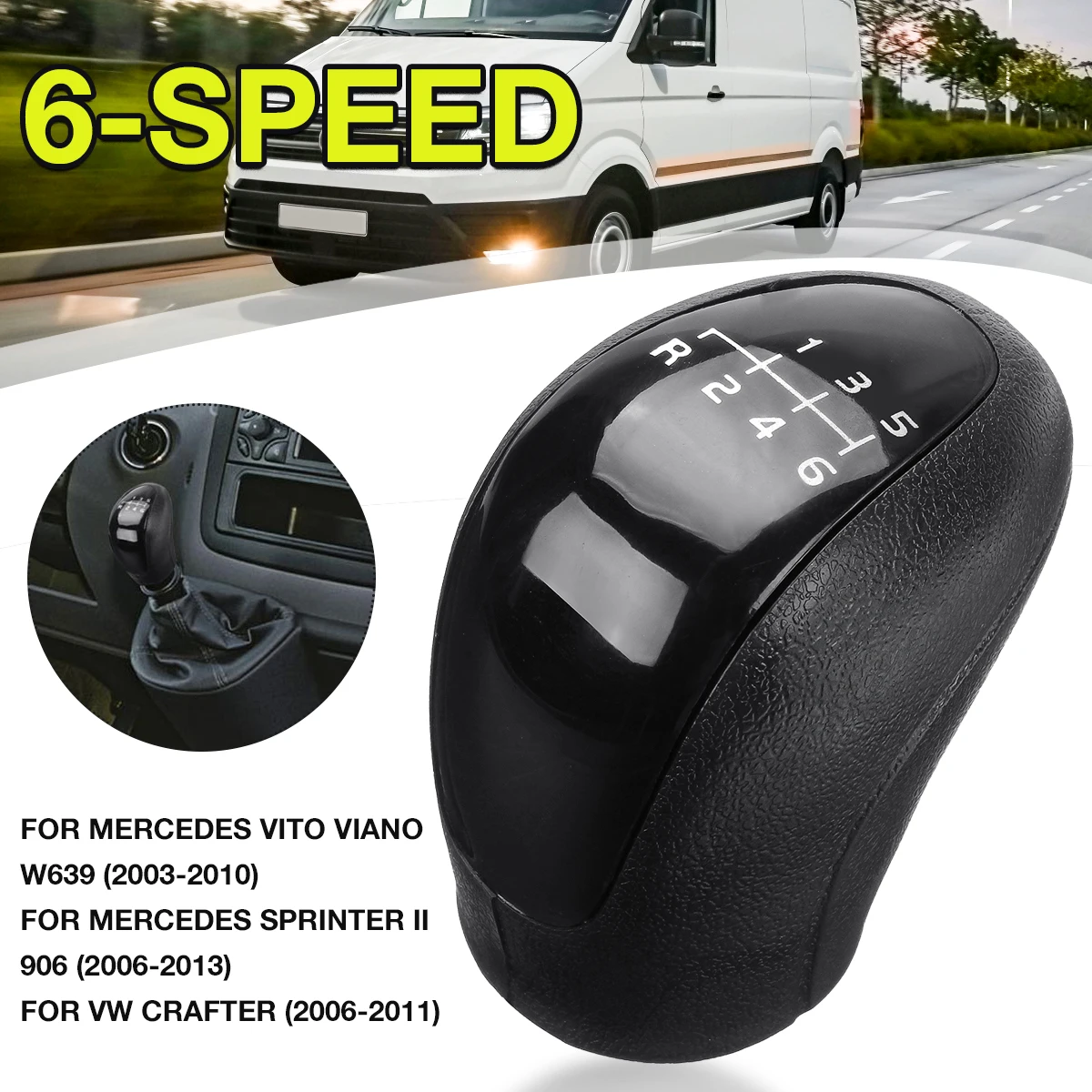 

6 Speed Car Gear Shift Knob Gear Shifter Lever Handle Stick For VW Crafter For Mercedes/Benz Vito Viano Sprinter II