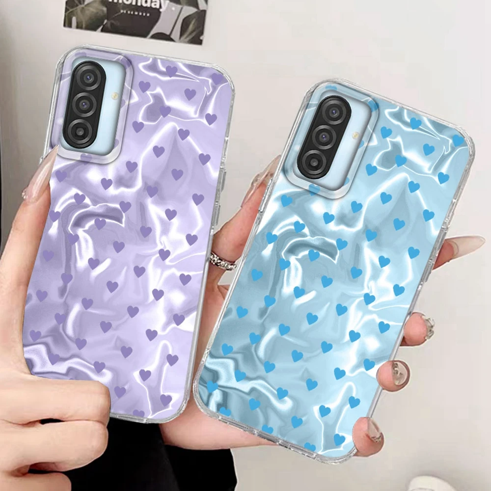 Für Samsung Galaxy A56 A55 A16 A57 Mädchen Handyhülle A07 A17 A26 A54 A15 A13 A36 A25 A35 A14 A12 Bunte Herz-Luxus-Schutzhülle