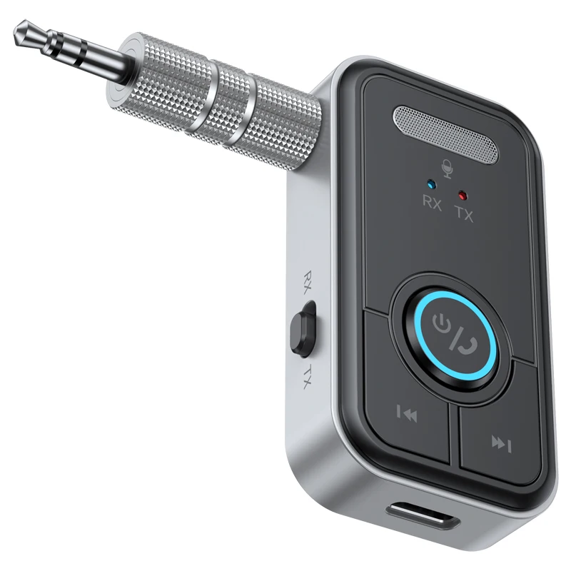 2in1 Bluetooth 5.3 Audio Receiver Transmitter Car Stereo Wireless Adapter Hands Free 3.5mm AUX Jack for Headphone Speaker TV PC