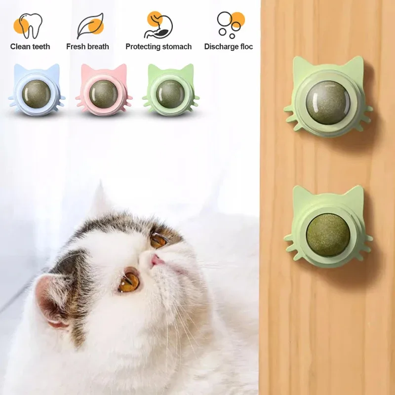 1PCS Catnip Lollipop Cat Treat Wall Design Dental Care Fresh Breath Cat Snacks Energy Ball Stomach Protection Pet Supplies image 5