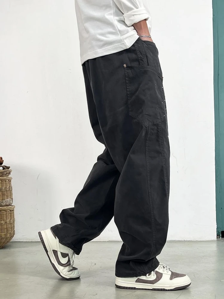 High Quality Paint Point Cargo Pants For Men Japanese Streetwear Plus Size Casual Pants Harajuku Mens Clothing Fashion Trousers