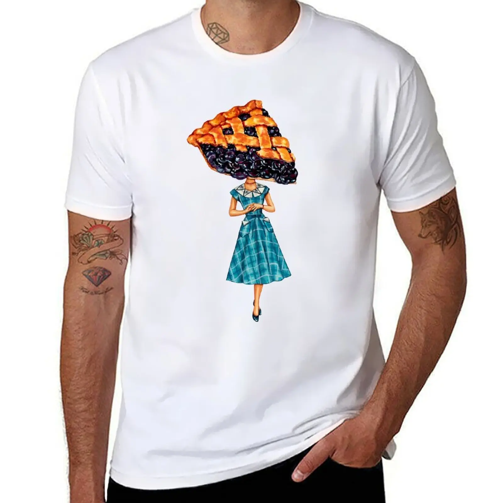 

Cake Head Pin-Up: Blueberry Pie T-Shirt Big and Tall Short Sleeve Tee