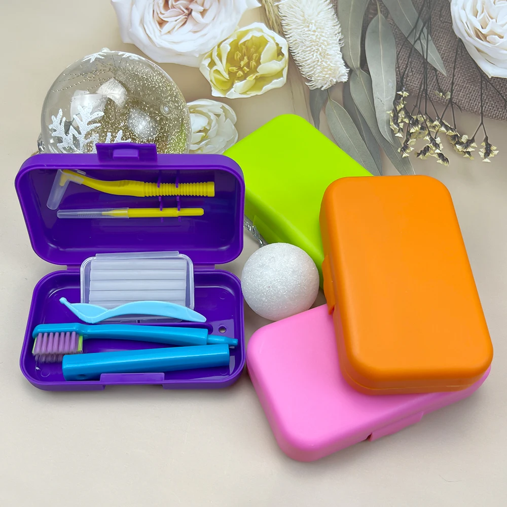 Orthodontic Dental Cleaning Kit Travel Oral Hygiene Kit Interdental Brush Orthodontic Wax Travel Dental Kit Portable Toothbrush