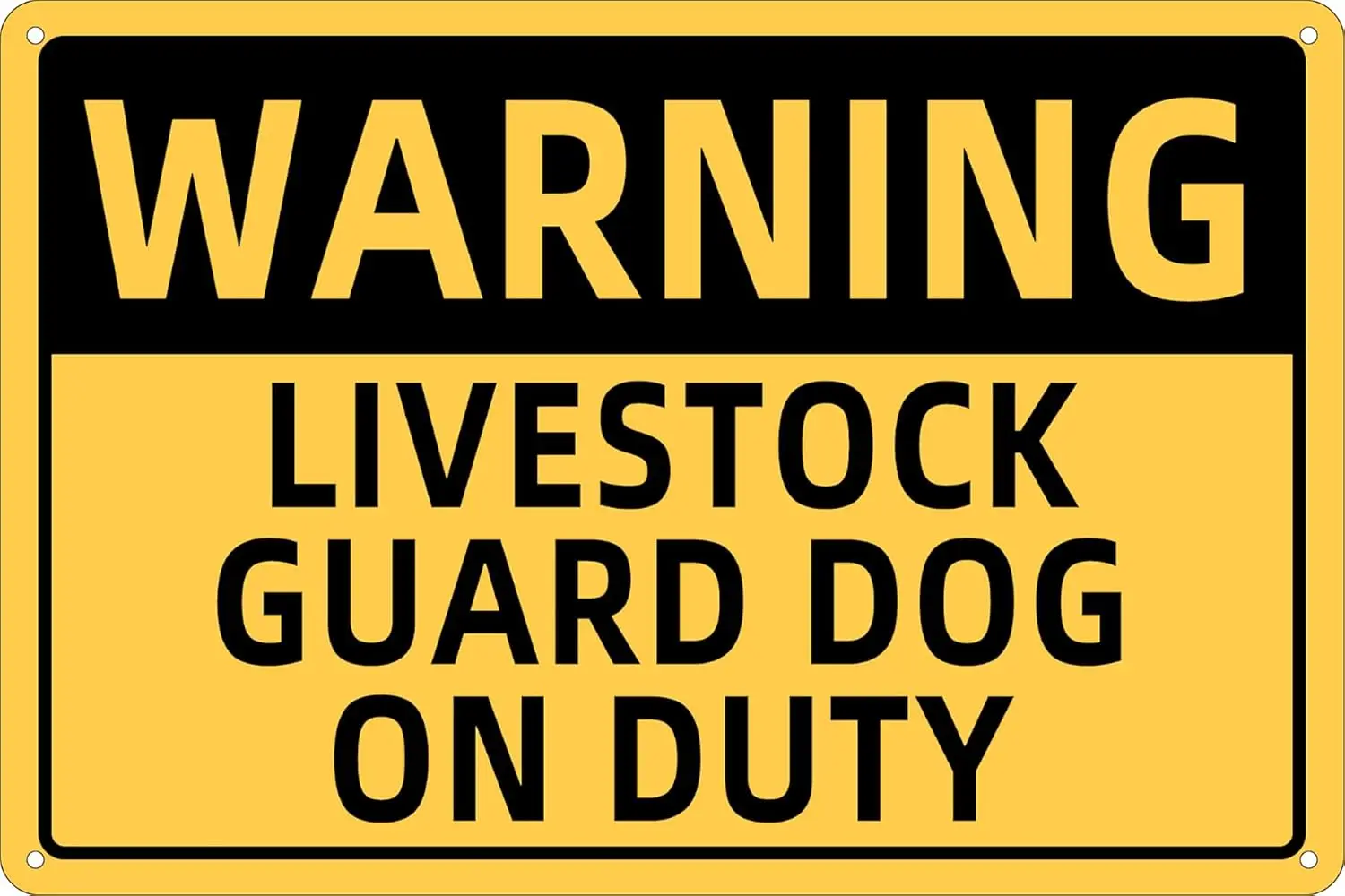 Warning Metal Tin Sign Livestock Guard Dog on Duty Farmhouse Notice Caution Sign for Farm Barn Yard Gate Door Indoor Outdoo sign